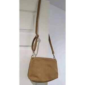 Joy Susan Shoulder Bag Purse 12"x9" Tan Soft Faux Suede, FloraL Lining - NWOT